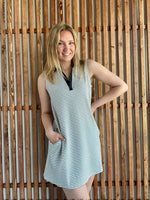 Black & White Striped Collared Dress