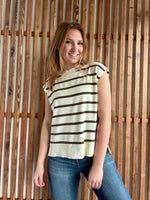 Chocolate Stripe Sleeveless Sweater