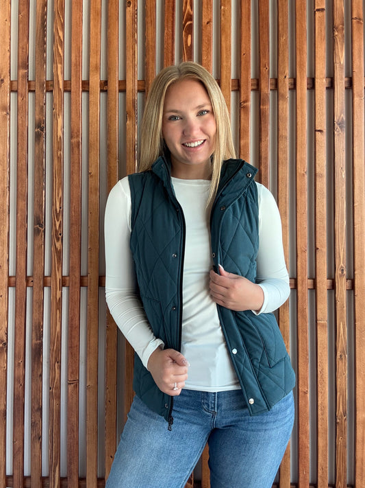 Remy Zip Up Vest - Teal