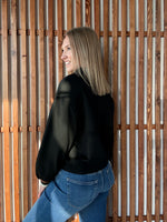 Colorblock Trim Detail Zip Up Sweatshirt - Black