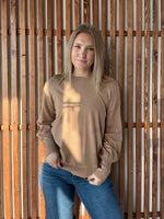Crew Neck Balloon Long-Sleeve Sweater - Taupe