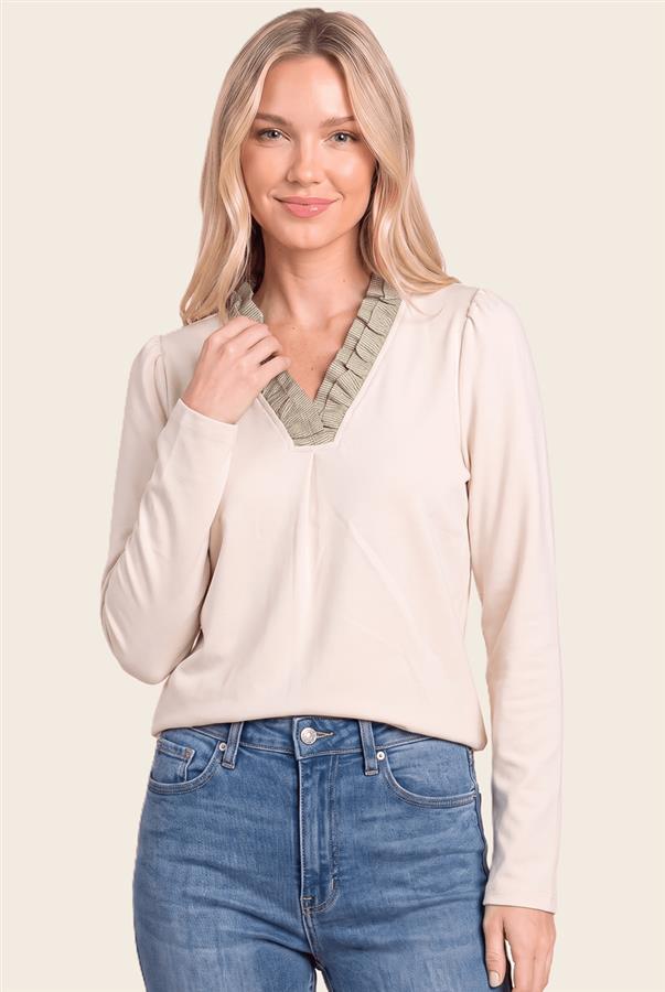Frill V Neck Top