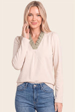 Frill V Neck Top