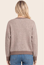 Multi Color Button Cardigan: Lt Mocha