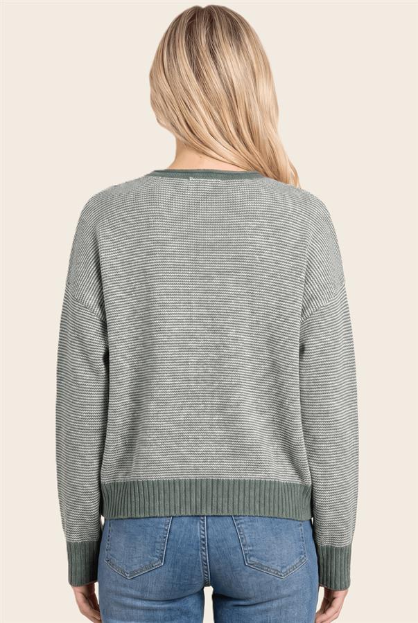 Multi Color Button Cardigan: Lt Olive