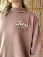 Iowa est. 1846 Mock Neck Sweatshirt - Dusty Rose
