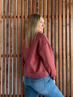 Luxeknit Scallop Hem Snap Pullover - Rosewood