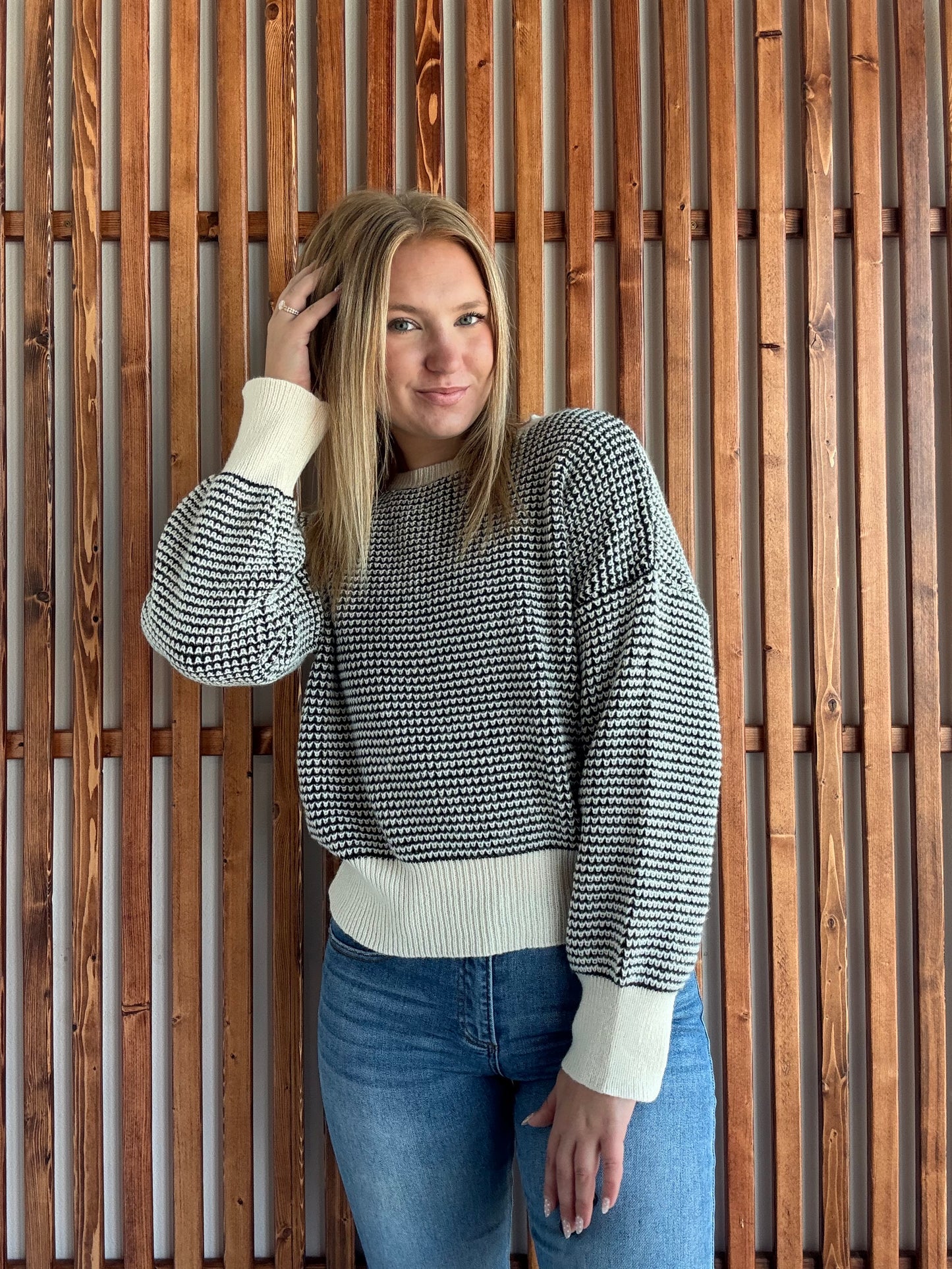 Charlotte Sweater - Black and Cream