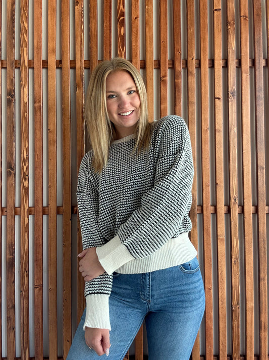 Charlotte Sweater - Black and Cream