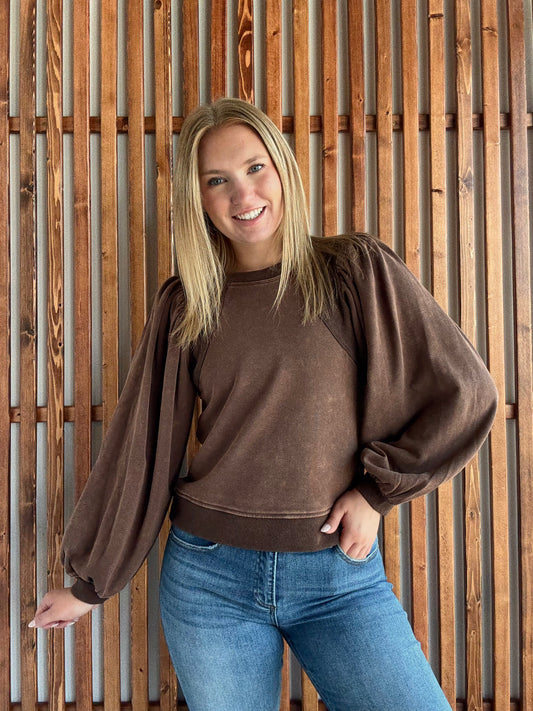 Charlotte Puff Long Sleeve - Brown