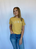 Mustard IOWA Distressed - Cream Letters