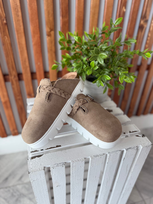 Cali Slip on Platform Mule - Taupe