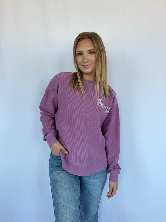 Violet Rounded Corded Crew