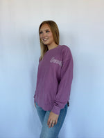 Violet Rounded Corded Crew