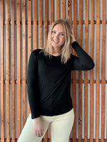 V Neck Long Sleeve Black