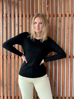 V Neck Long Sleeve Black