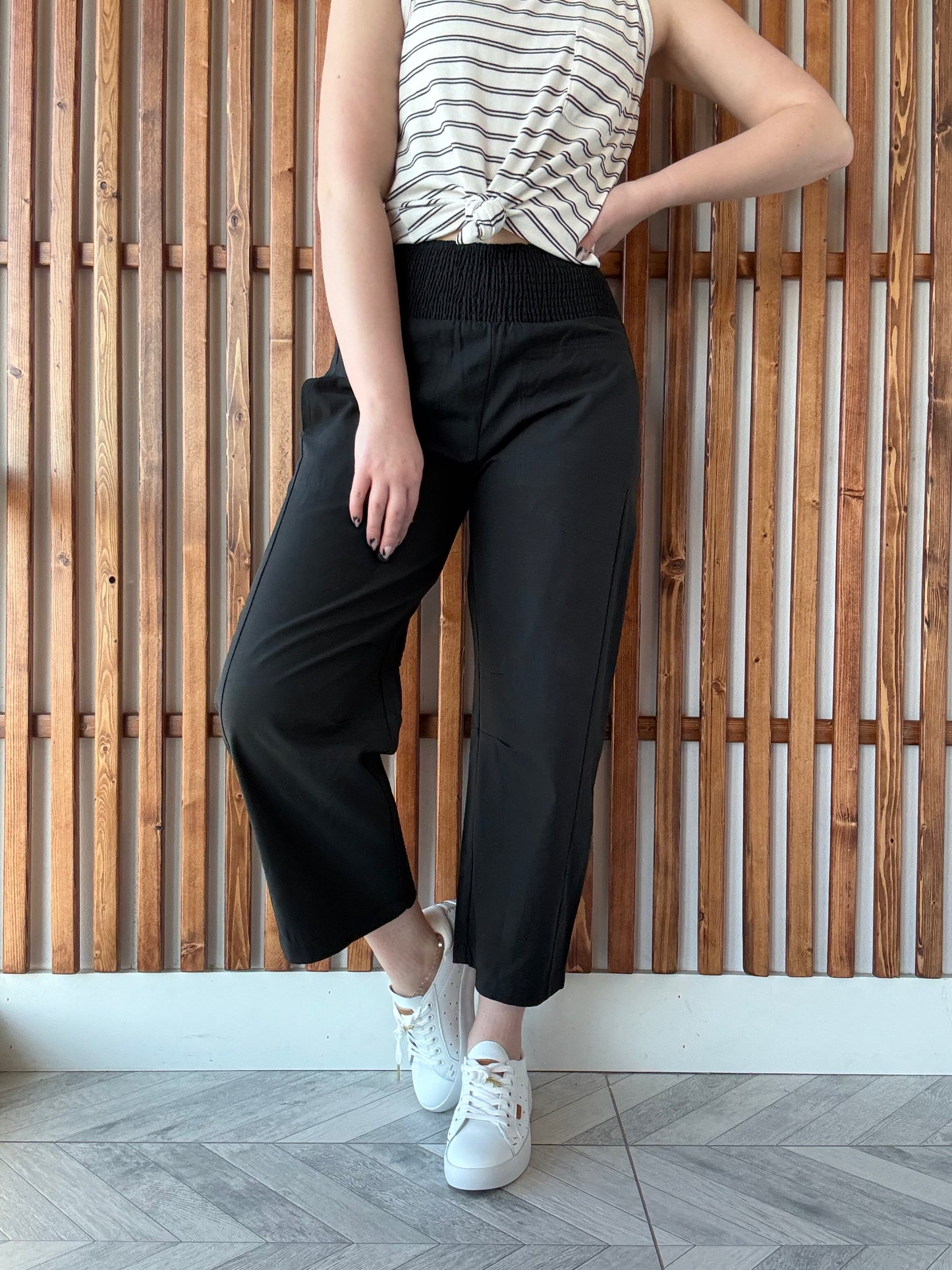 Crop Wide Leg Black Pants