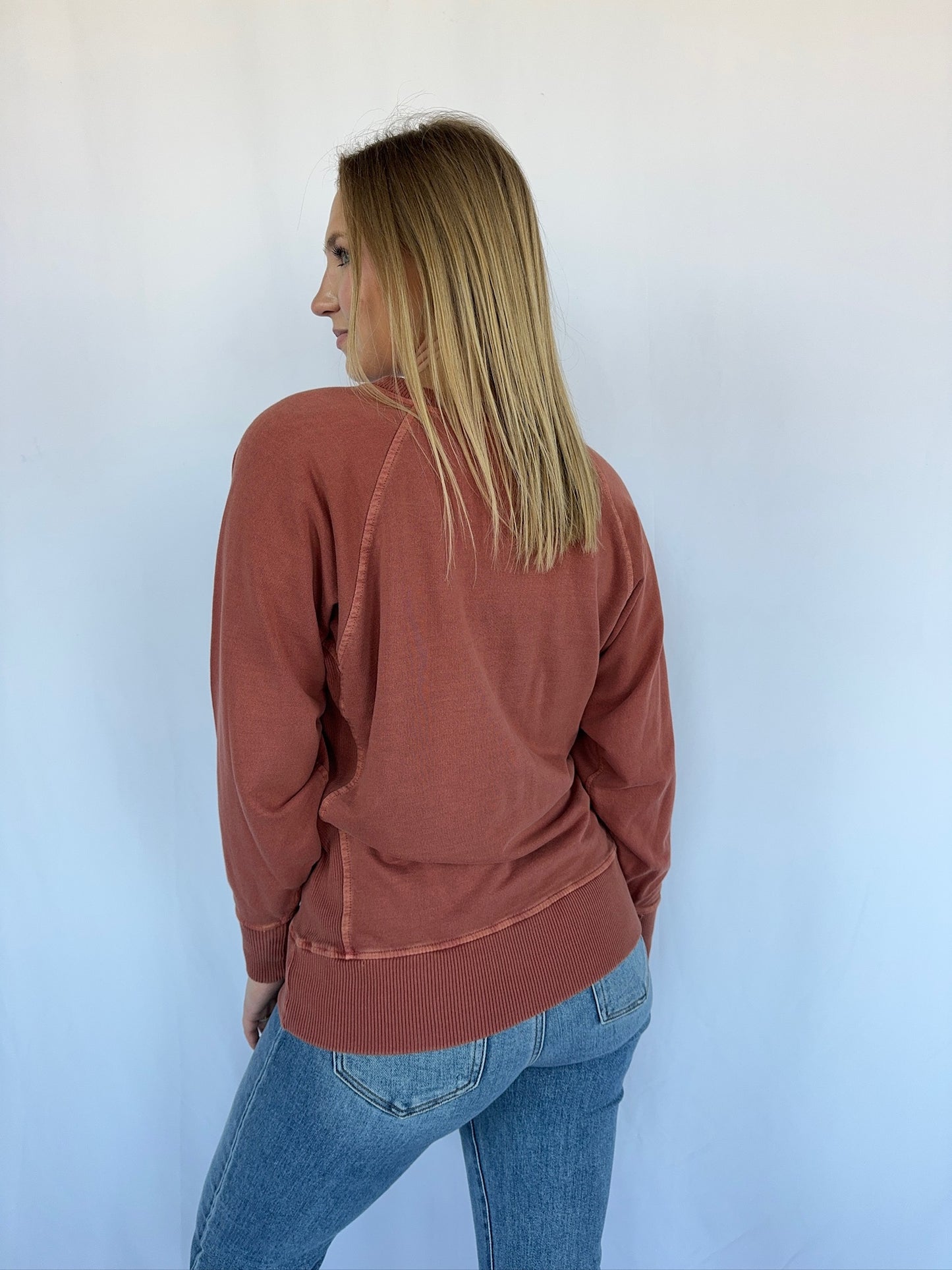 IOWA Distressed Pocket Sweatshirt-Rust