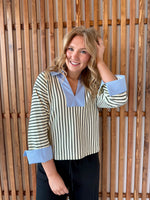 Striped Convertible Wide Long Sleeve