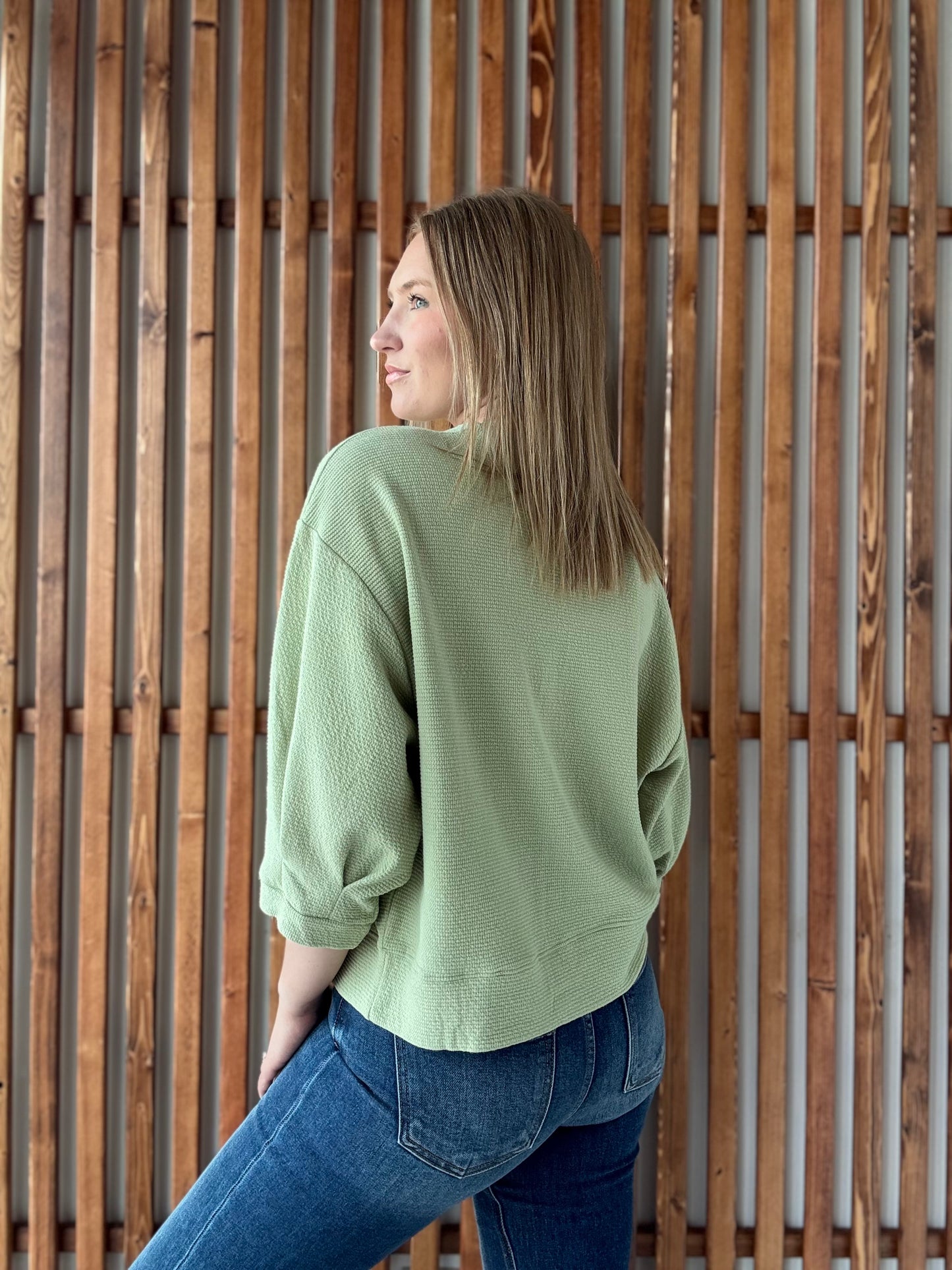 Cloudy Knit 3/4 Sleeve Top