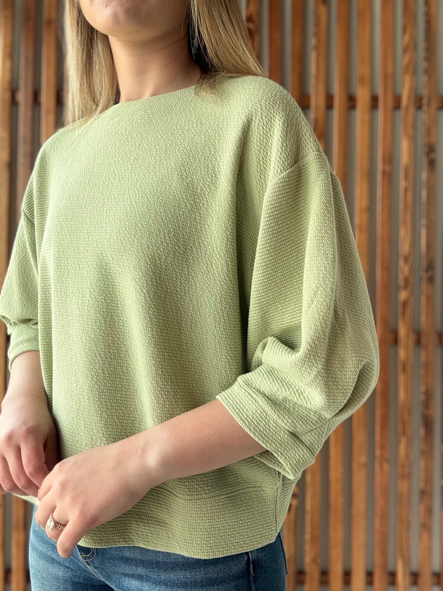 Cloudy Knit 3/4 Sleeve Top
