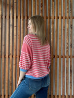 Cloudy Knit Stripe - PinkBerry/Blue