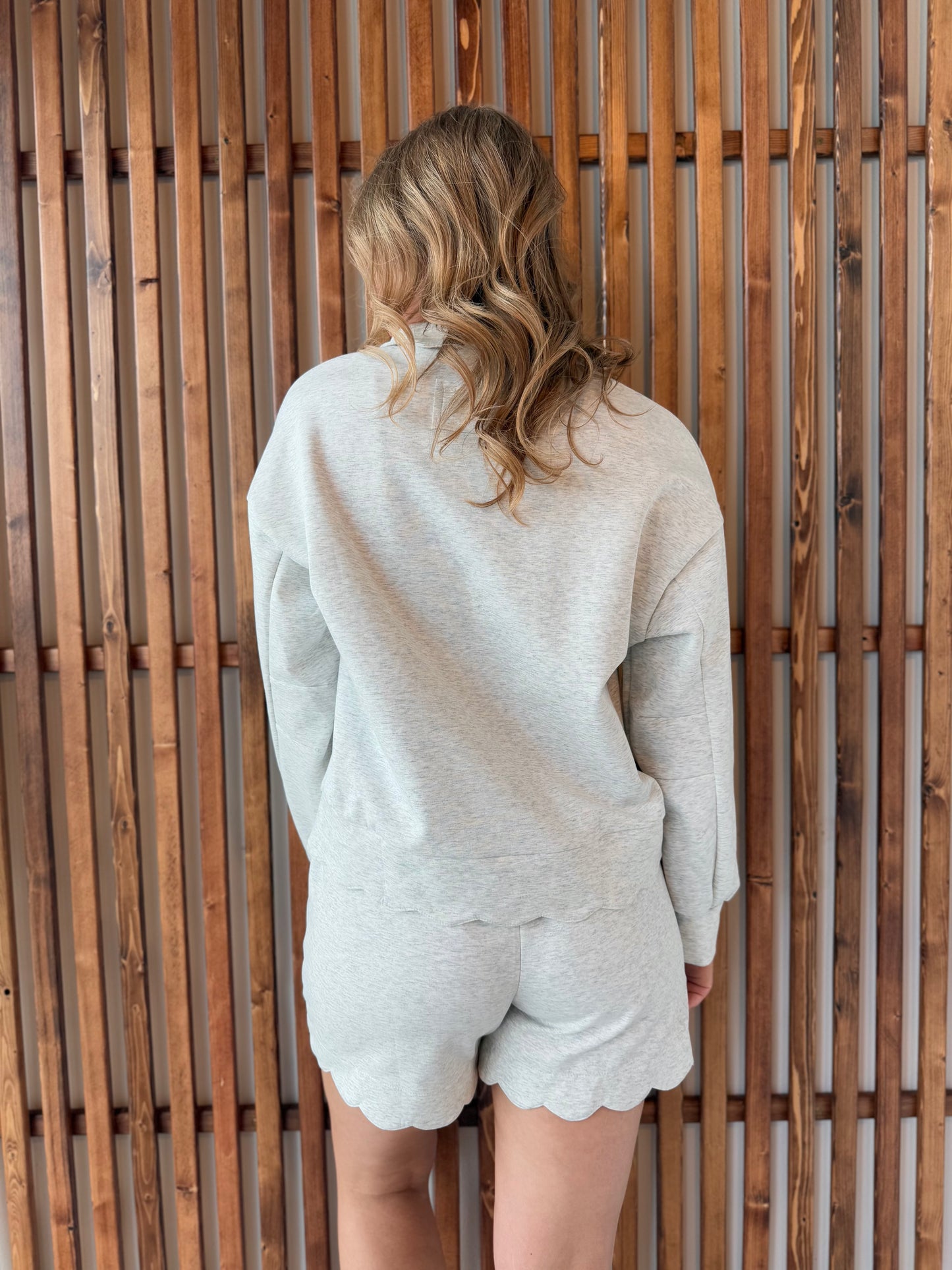 Luxe Knit Scalloped Sweatshirt