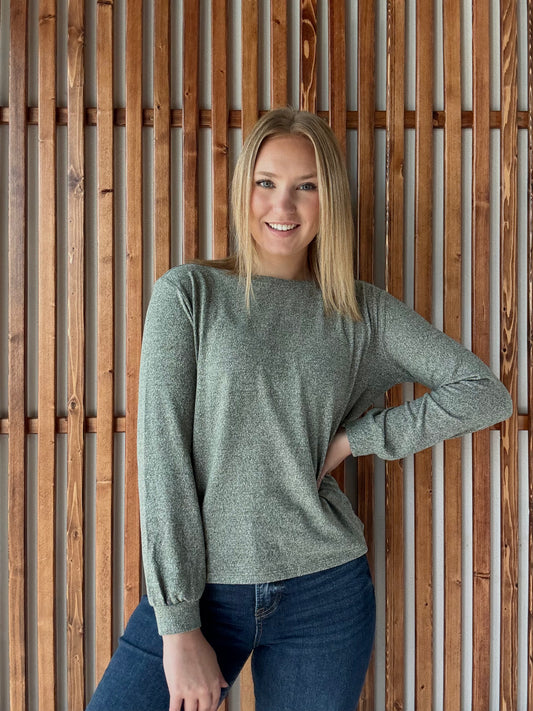 Soft Melange Long Sleeve - Dark Olive