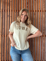 Iowa Distressed Tee - Cream