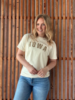 Iowa Distressed Tee - Cream