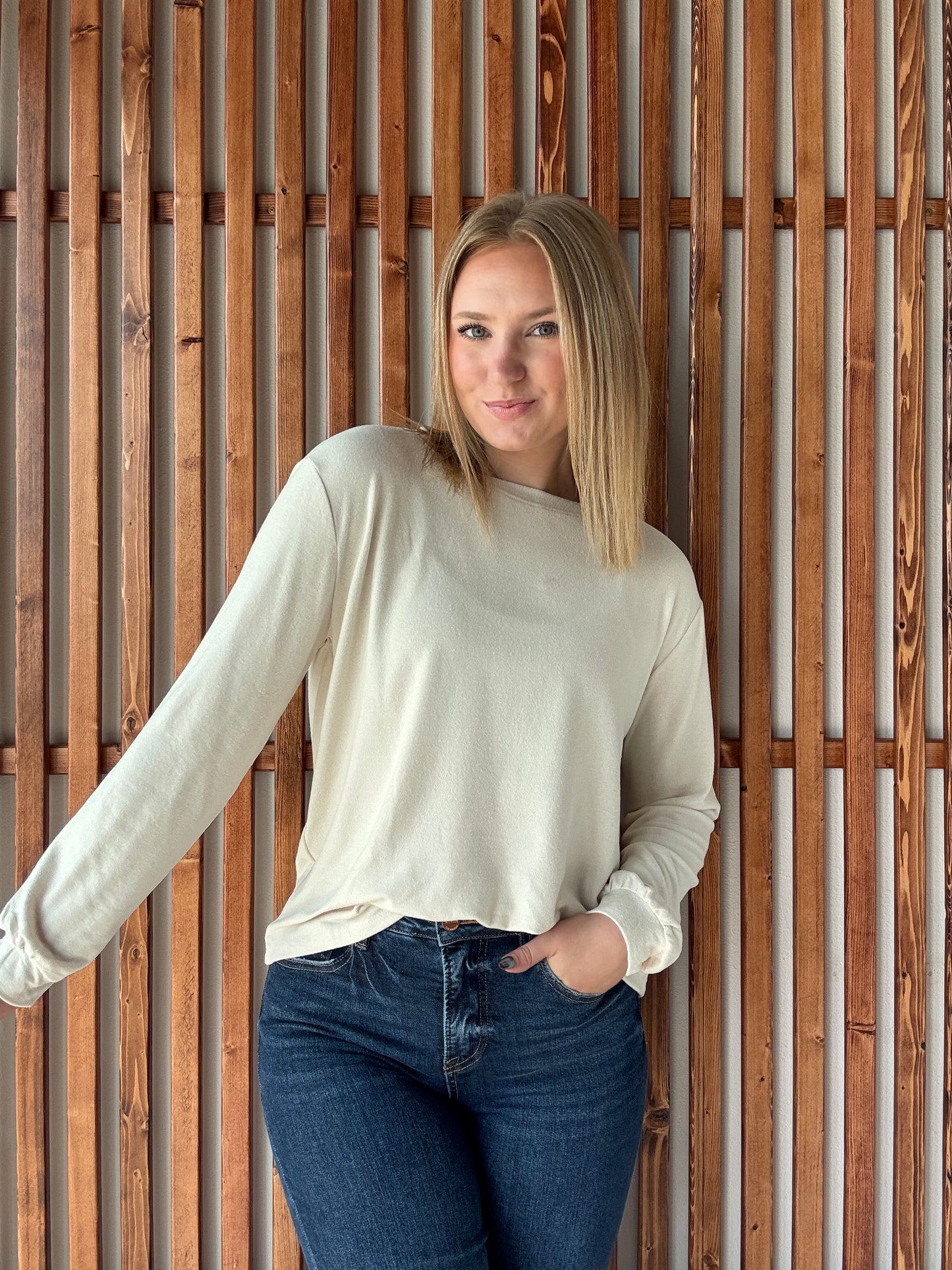 Soft Melange Long Sleeve - Sand Beige
