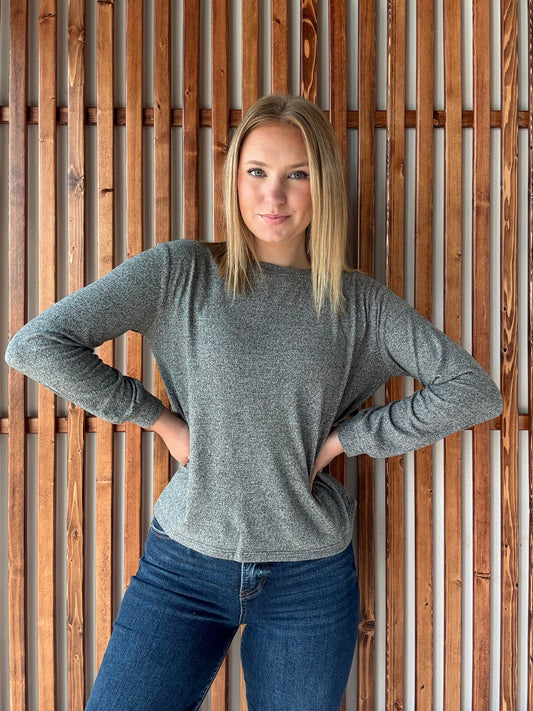 Soft Melange Long Sleeve - Black