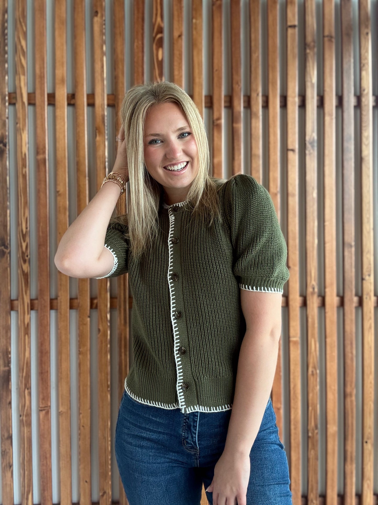 Short Puff Sleeve Cardi