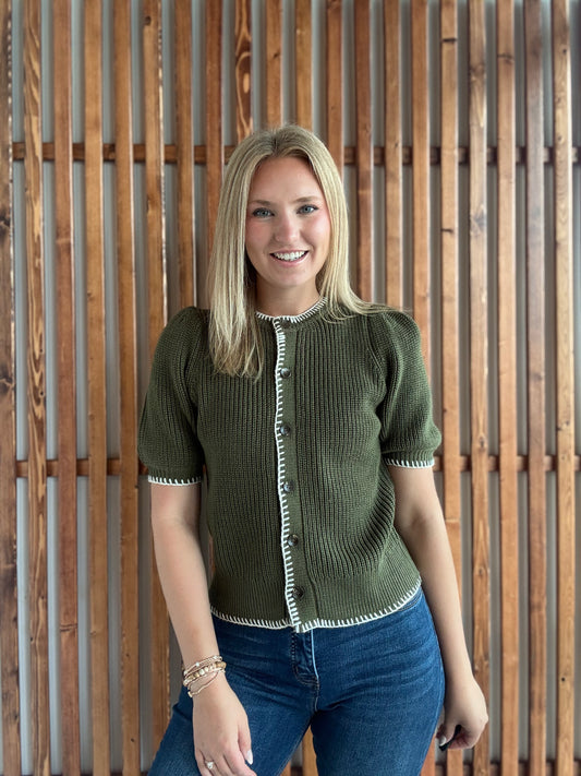 Short Puff Sleeve Cardi