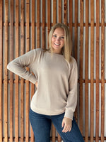 Ribbed Round Neck Long Sleeve - Ash Mocha