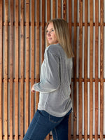 Ribbed Round Neck Long Sleeve - Black/White