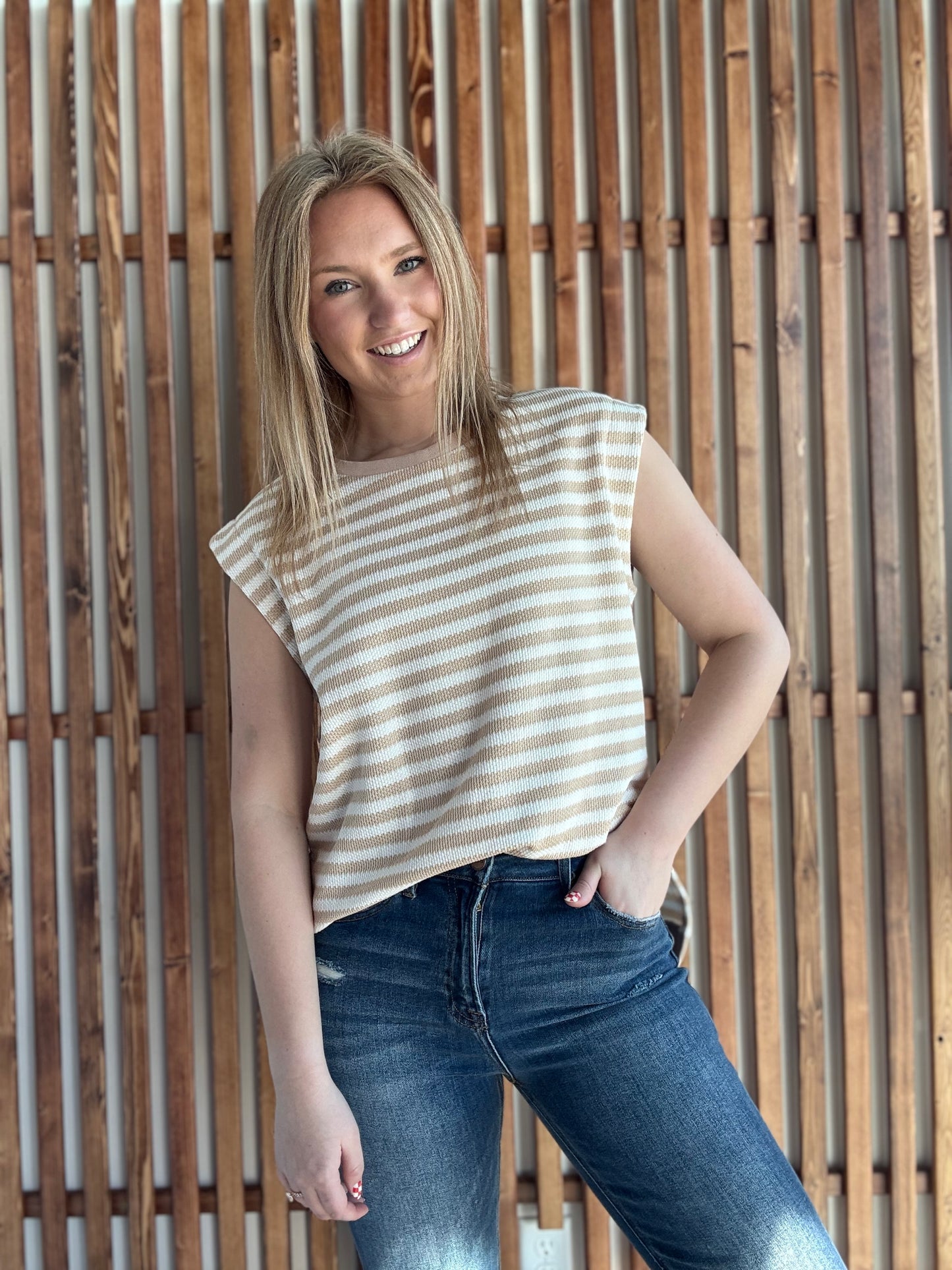 Striped Round Neck Knit Top