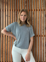 Corded Rib Short Sleeve Top - Teal