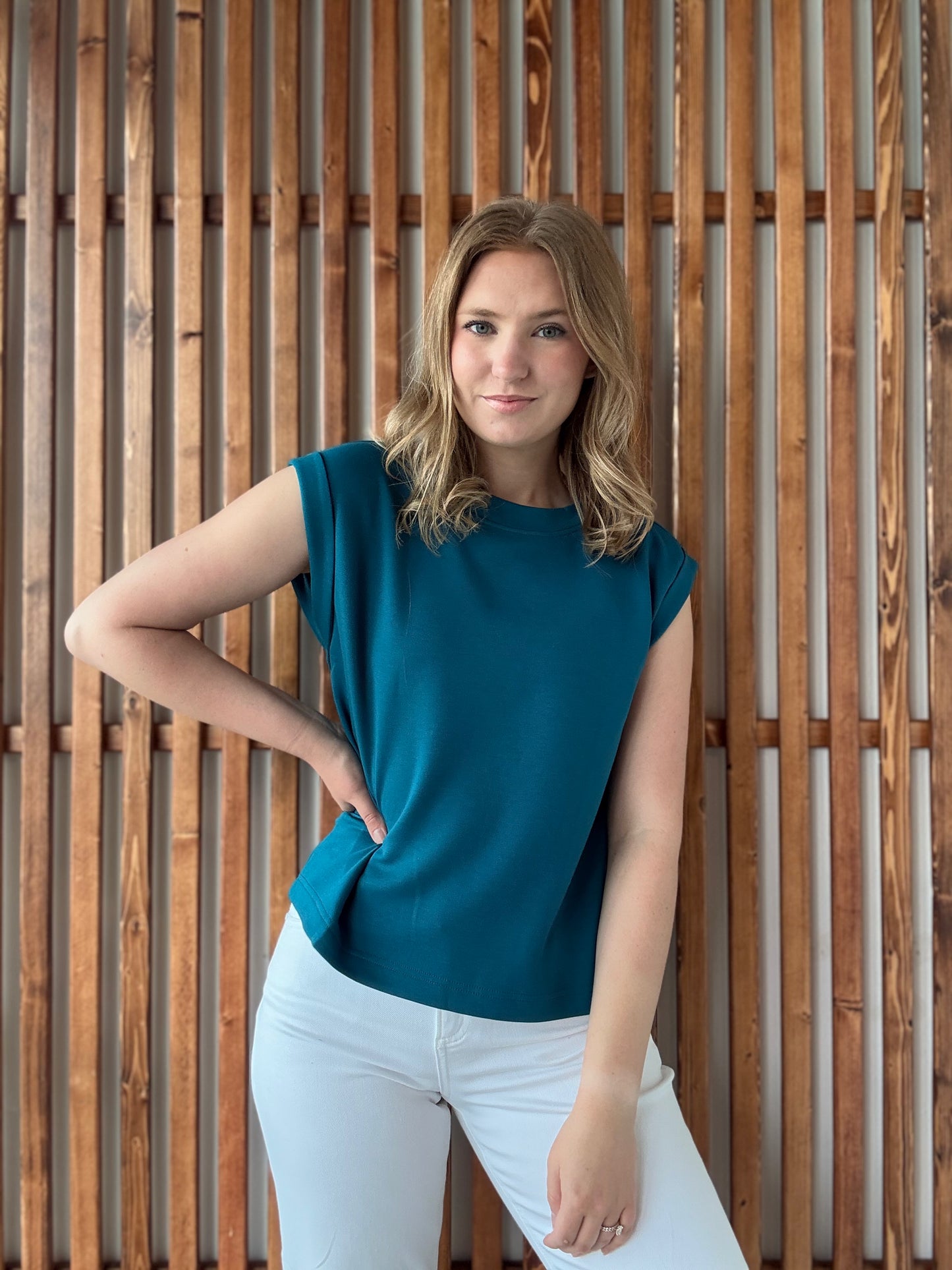 Scuba Sleeveless Top - Ocean Teal