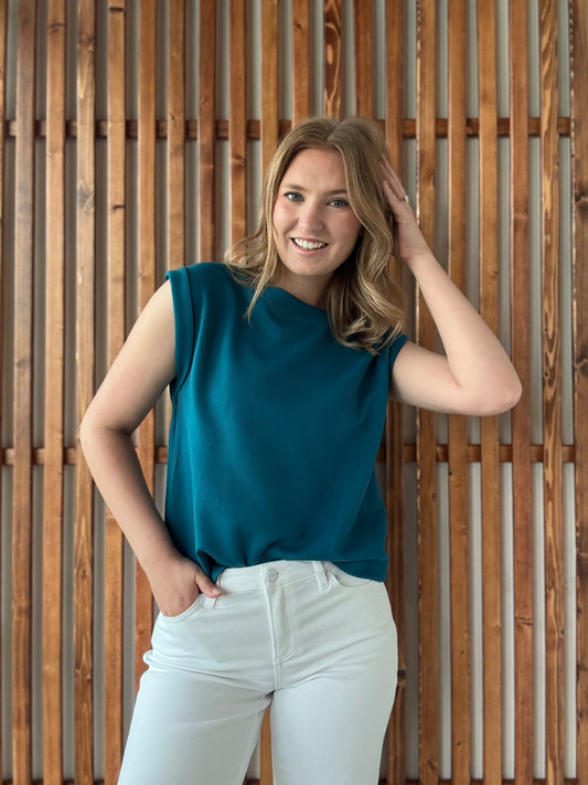 Scuba Sleeveless Top - Ocean Teal