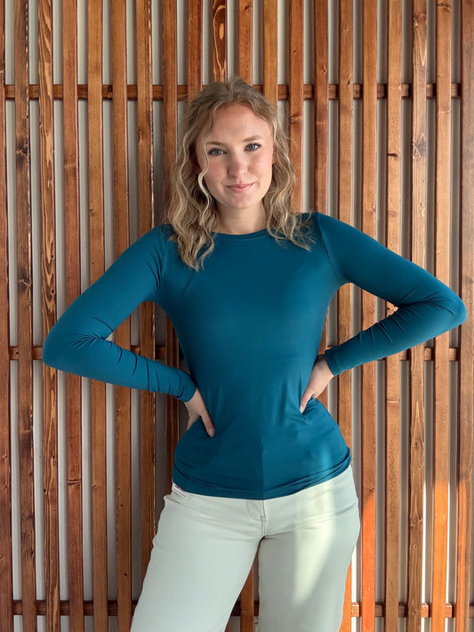 Butter Soft Round Neck Long Sleeve -  Teal
