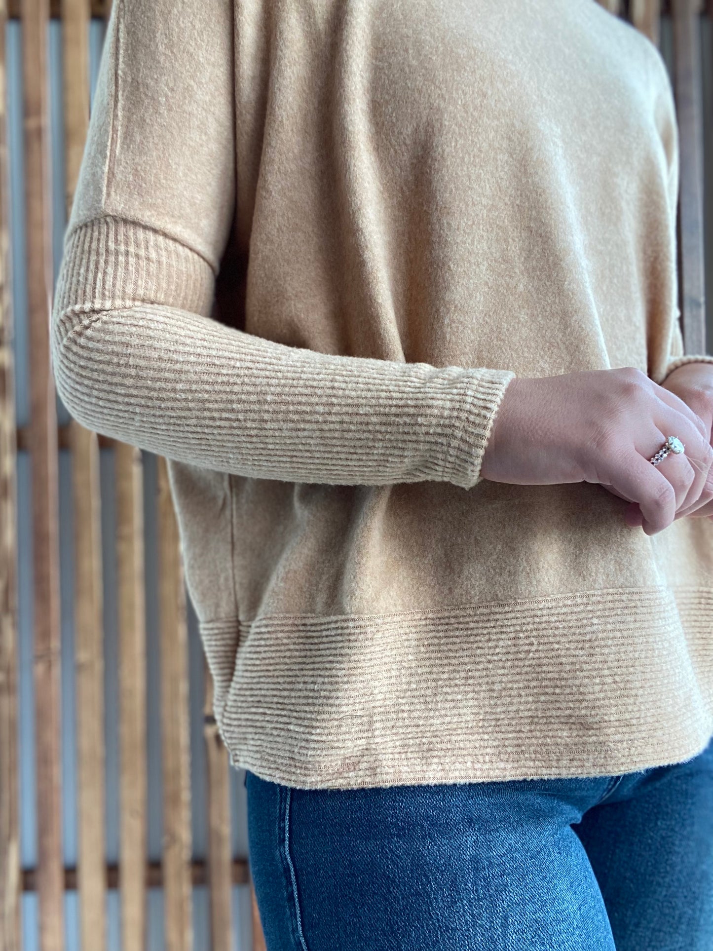 Super Soft Ribbed Sleeve Sweater