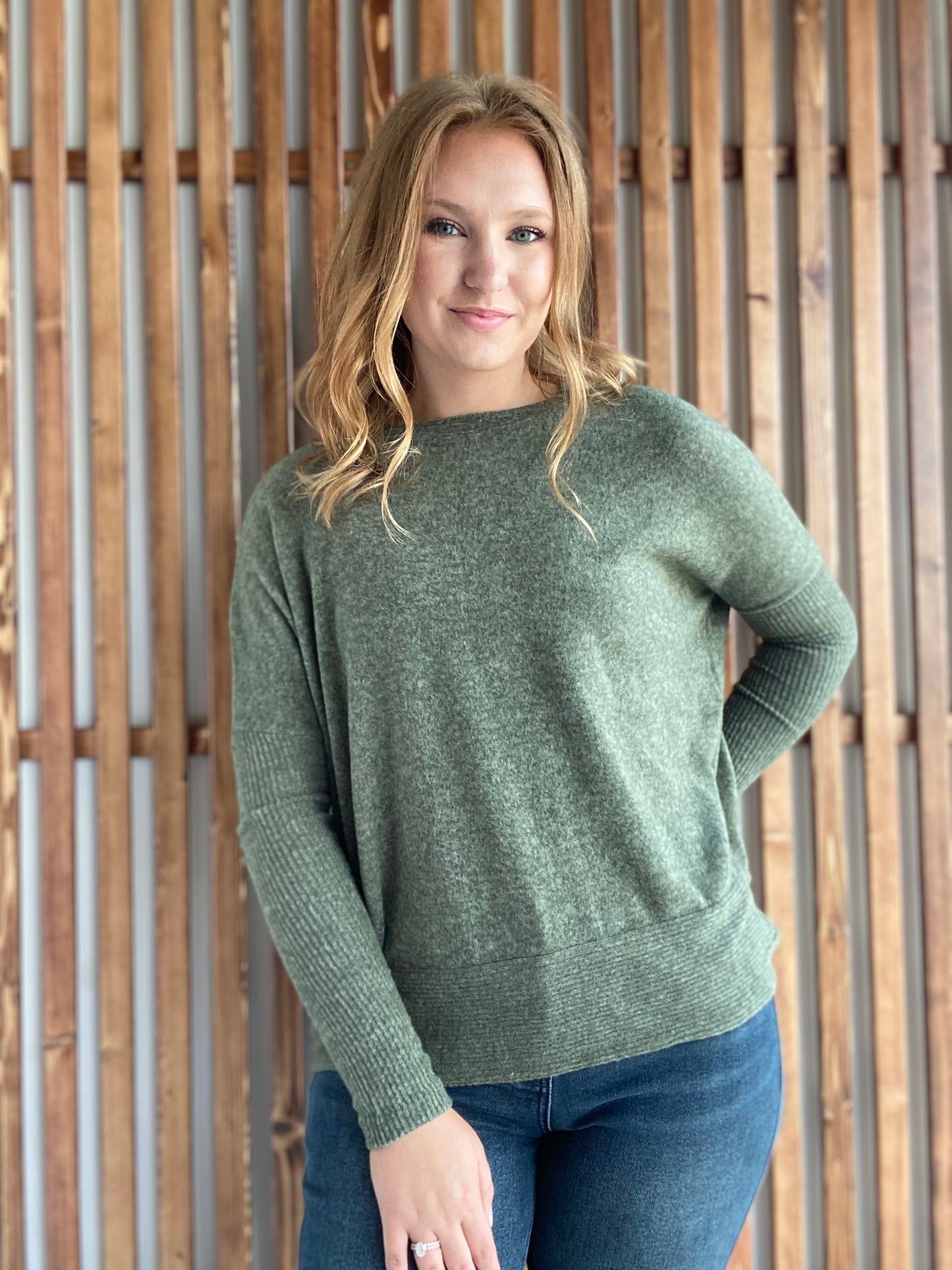 Super Soft Ribbed Sleeve Sweater