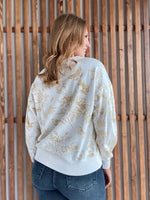 Mocha Floral Print Light Sweater