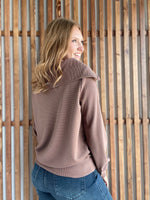 Mocha Ribbed Quarter Zip