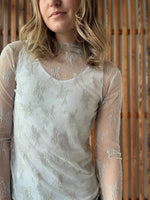 Lace Mock Neck Long Sleeve - Bone