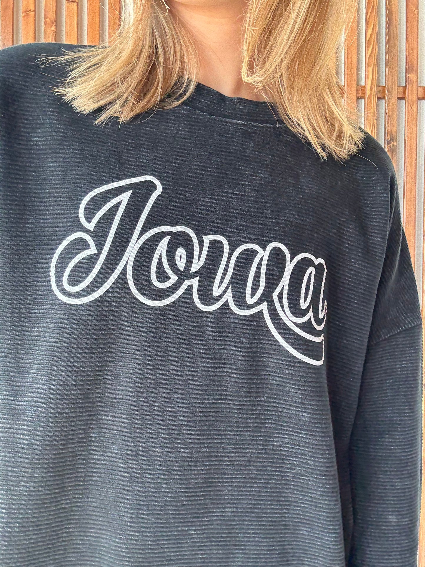 Ribbed Acid Wash Vintage Iowa with Pockets