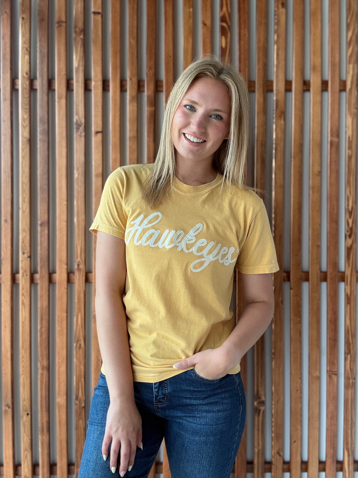 Hawkeye Forever Tee: Mustard