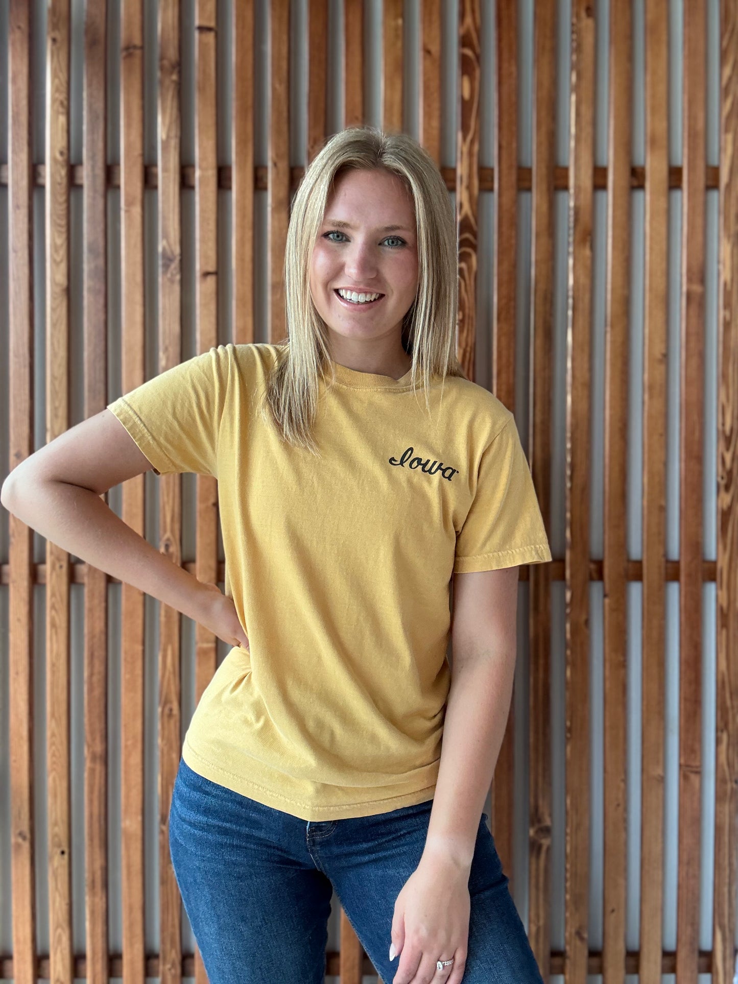 Retro Hawkeye Tee in Vintage Gold