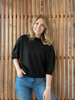 Scuba Dolman Sleeve Pullover - Black